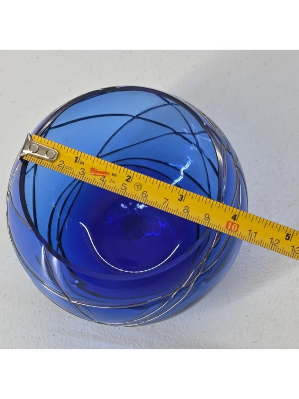 Partylite Calypso Cobalt Blue Silver Glass Candle Votive Tea Light Holder 4 X 5
